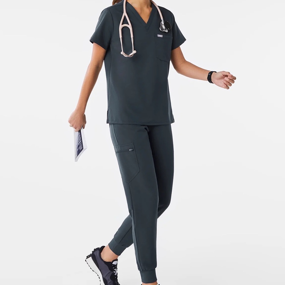 Figs Dark Harbor Scrub Set- S Zamora Jogger Scrub Pants & S Catarina Top